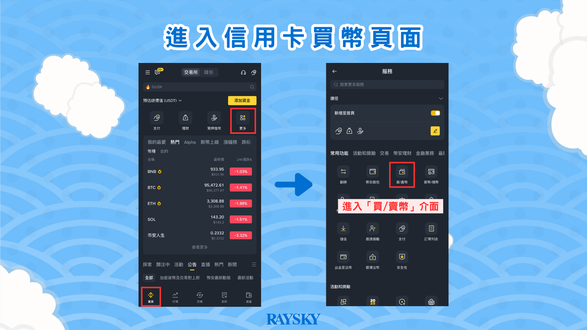 信用卡買幣:進入信用卡買幣頁面