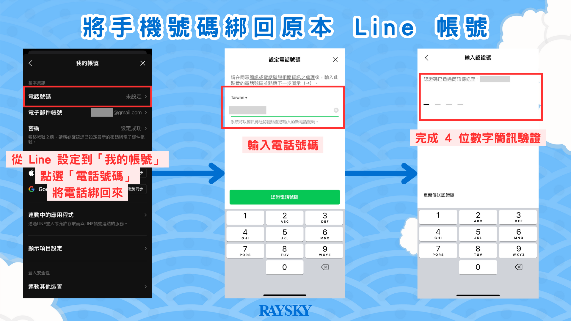 將手機號碼綁回原本 Line 帳號
