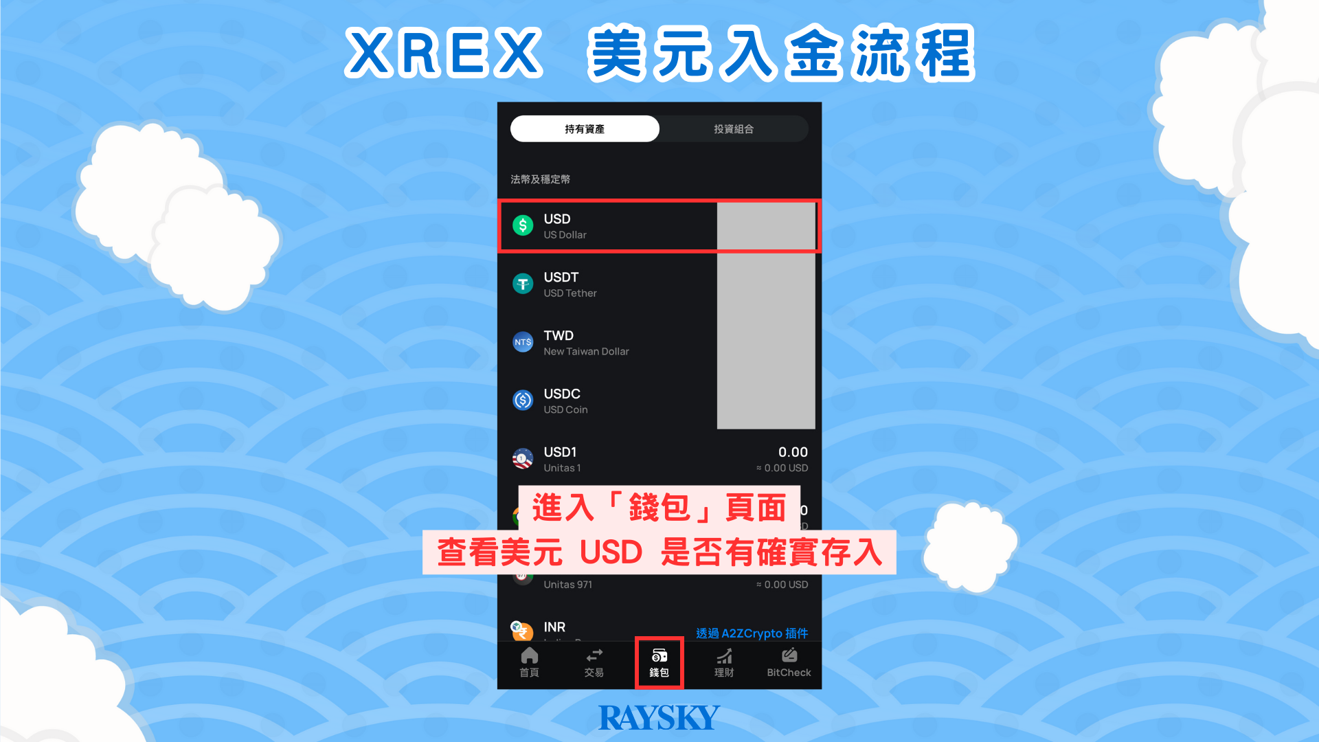 XREX 台幣入金步驟四:完成美元入金