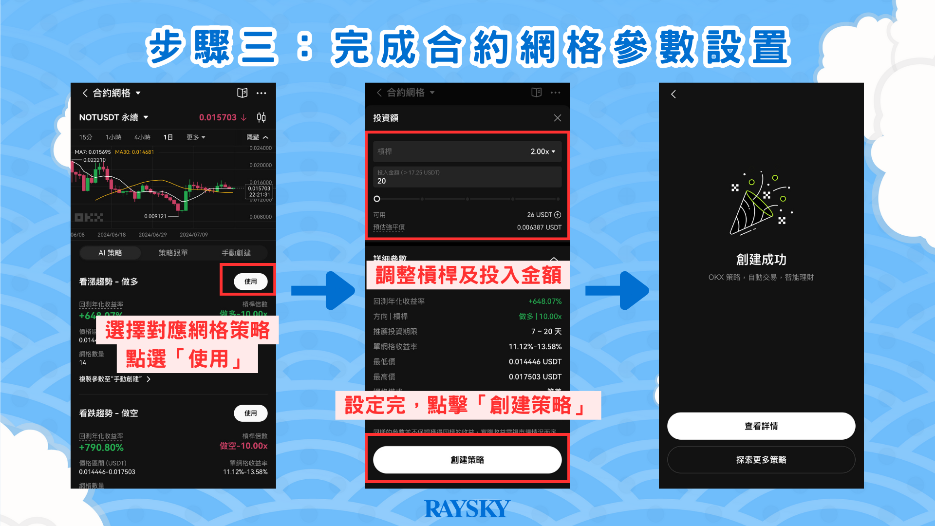 步驟三：完成合約網格參數設置