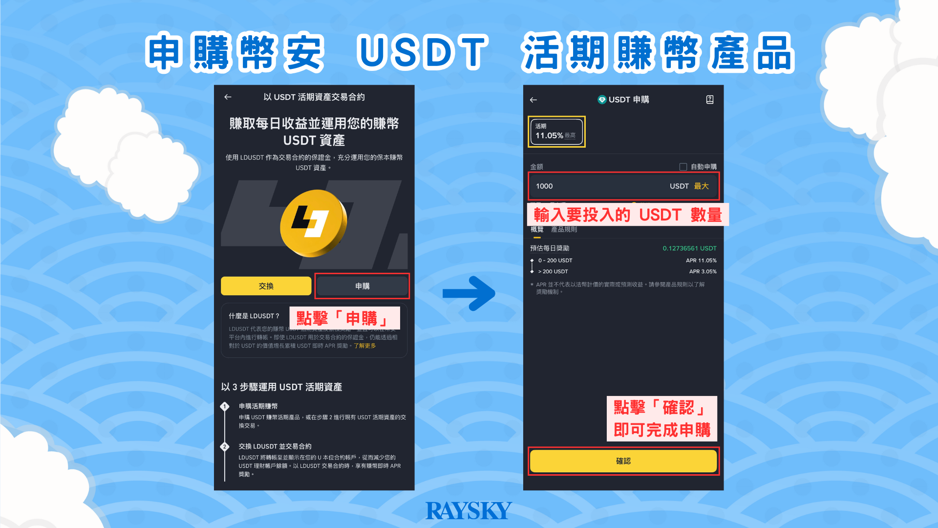 幣安 LDUSDT 申購教學 - 申購幣安 USDT 活期賺幣產品