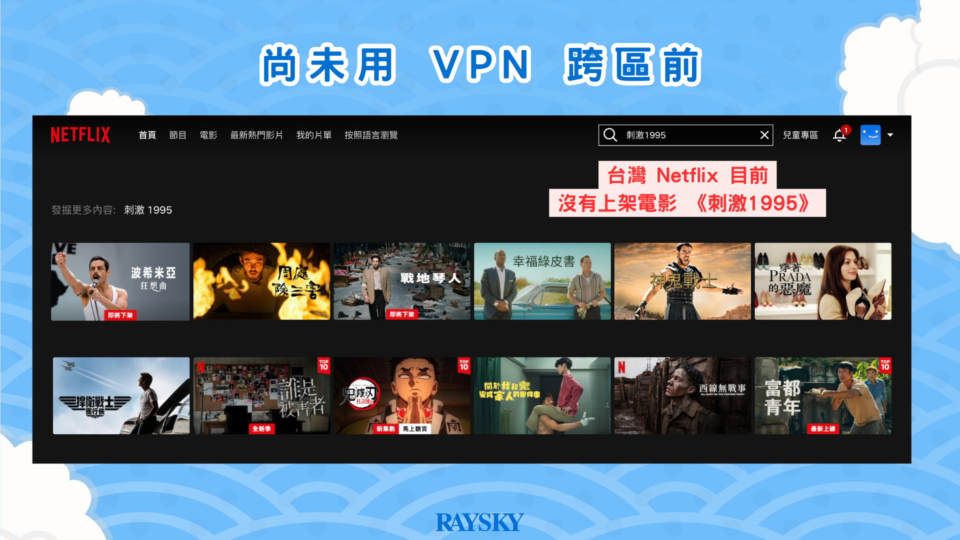 尚未用 VPN 跨區前