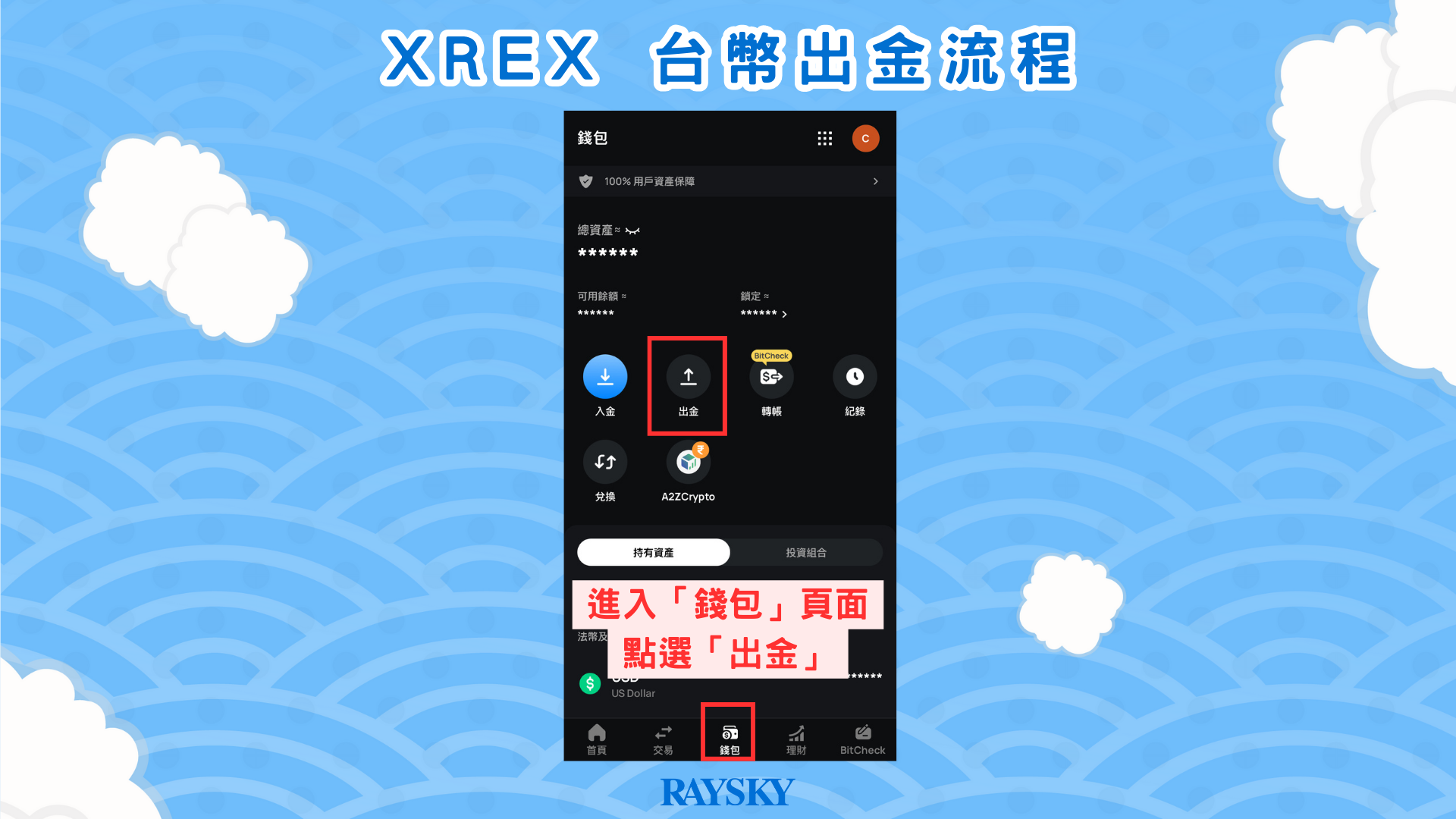 XREX 台幣出金步驟一:前往 XREX 的出金頁面
