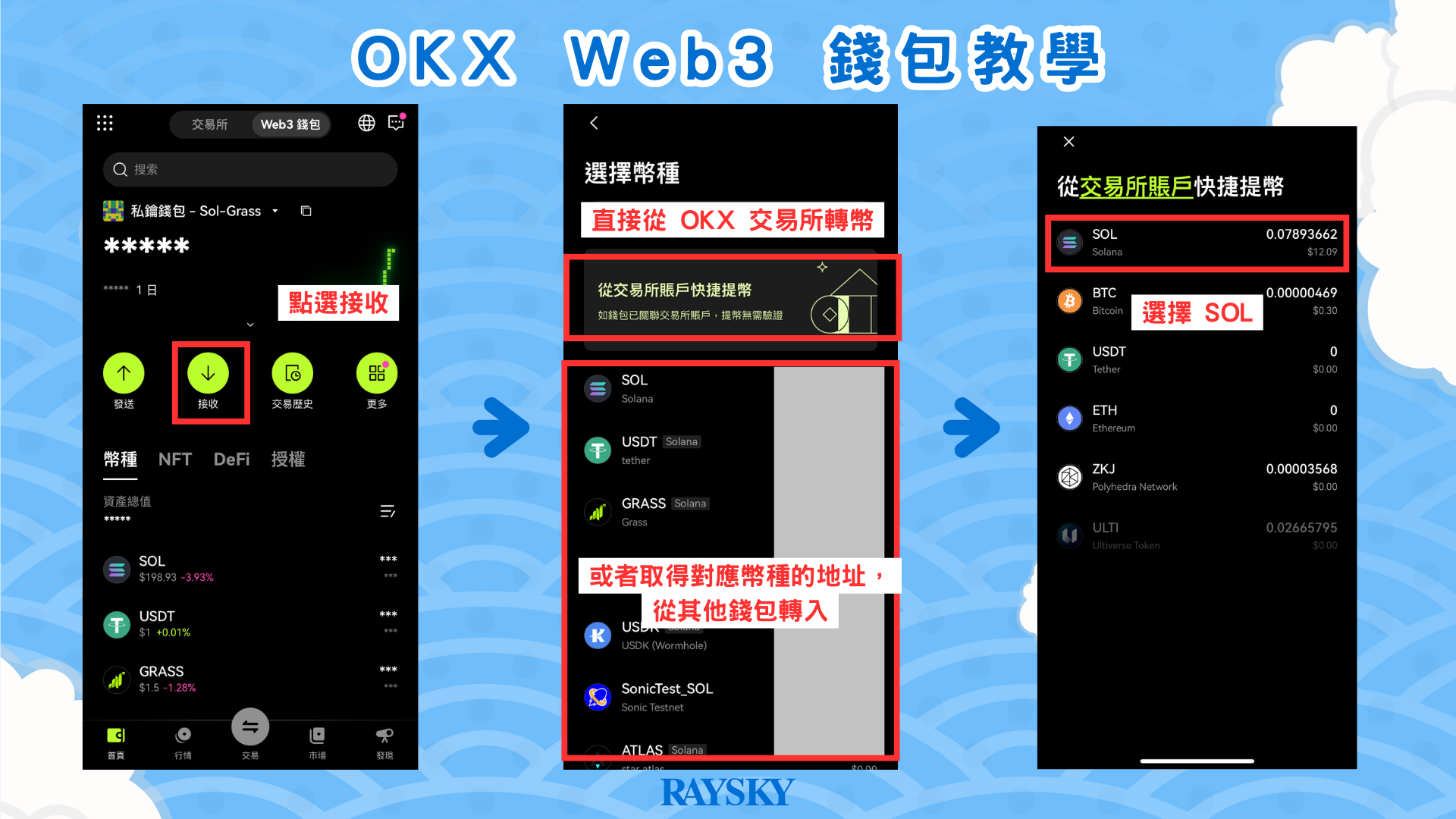 入金對應幣種到 OKX Web3 錢包