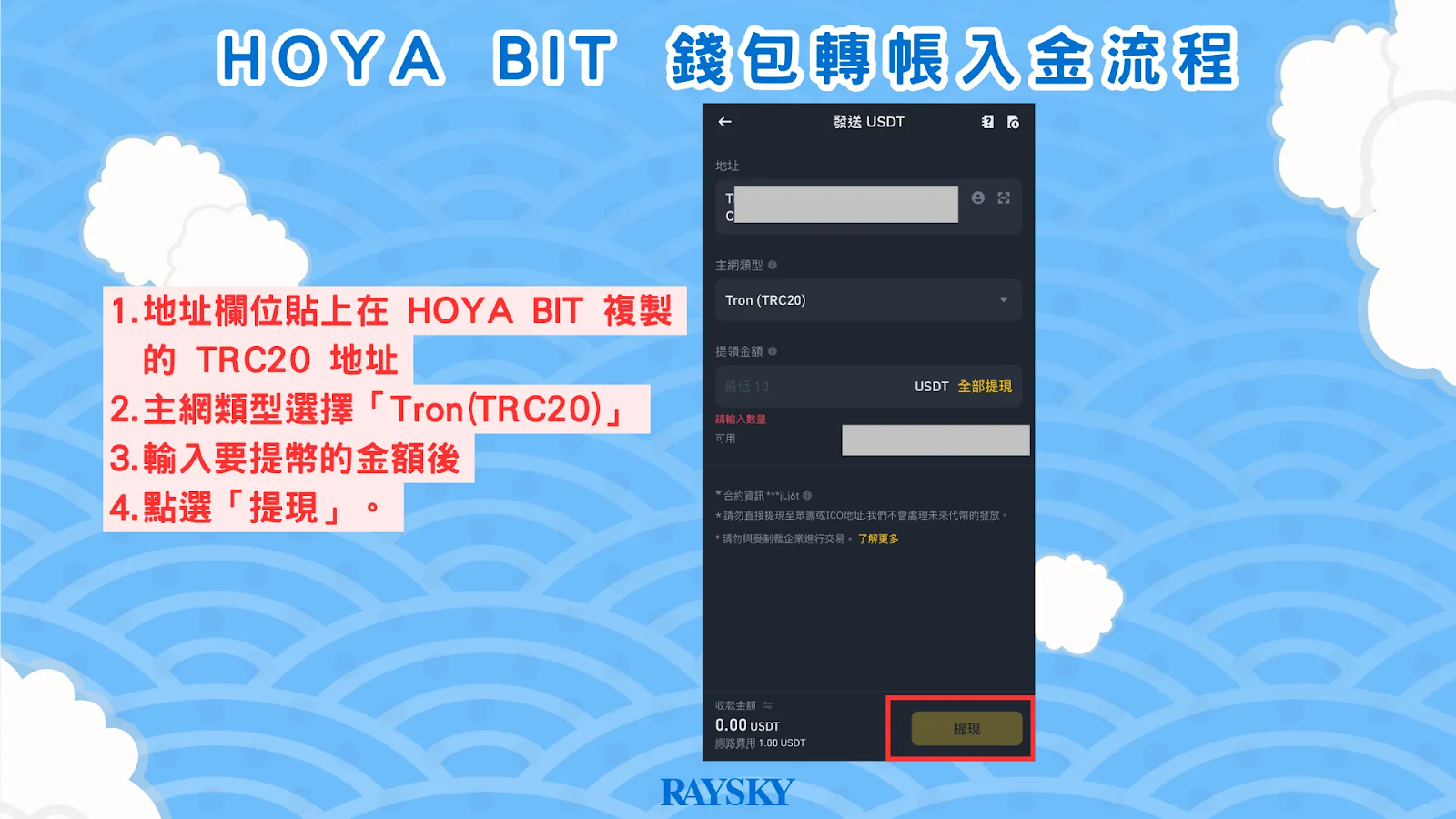 HOYA BIT 錢包轉帳入金