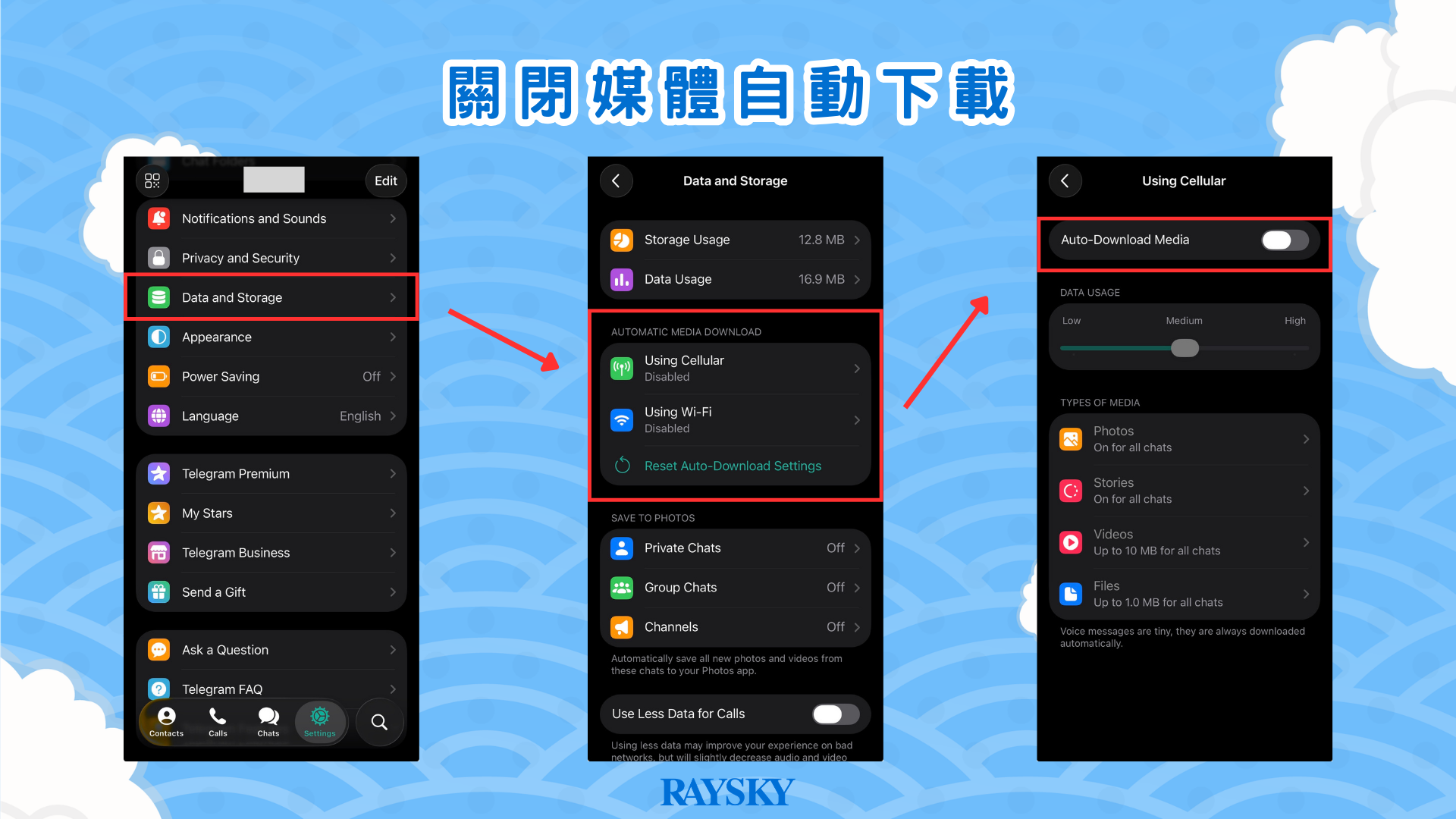 Telegram 關閉媒體自動下載