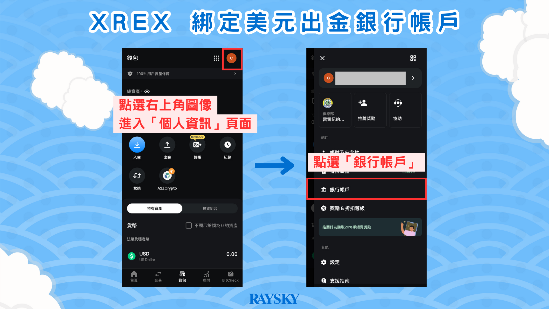 事前準備:綁定美元入金銀行帳戶並完成帳戶驗證