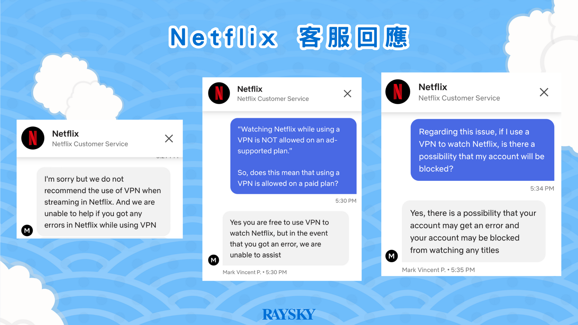 Netflix 線上客服回覆