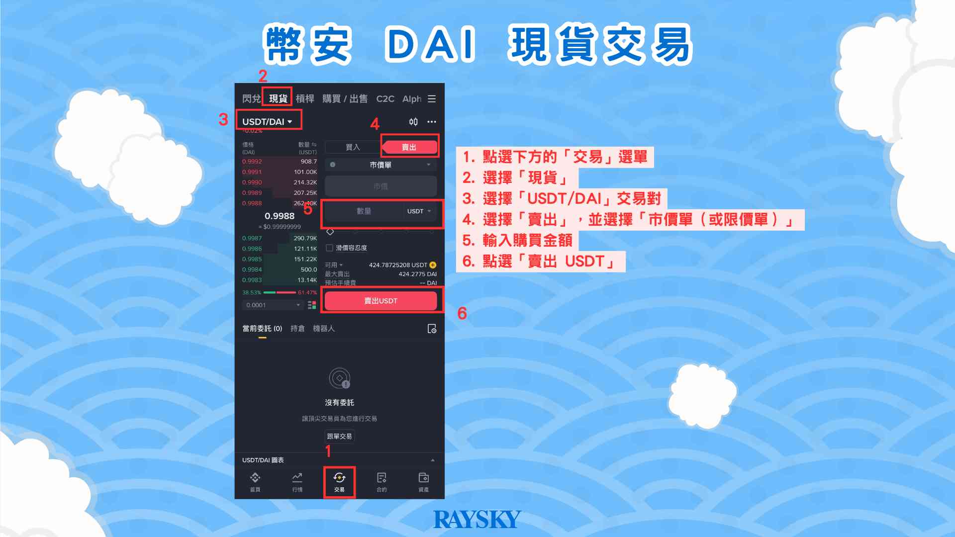 在幣安現貨市場買入 DAI