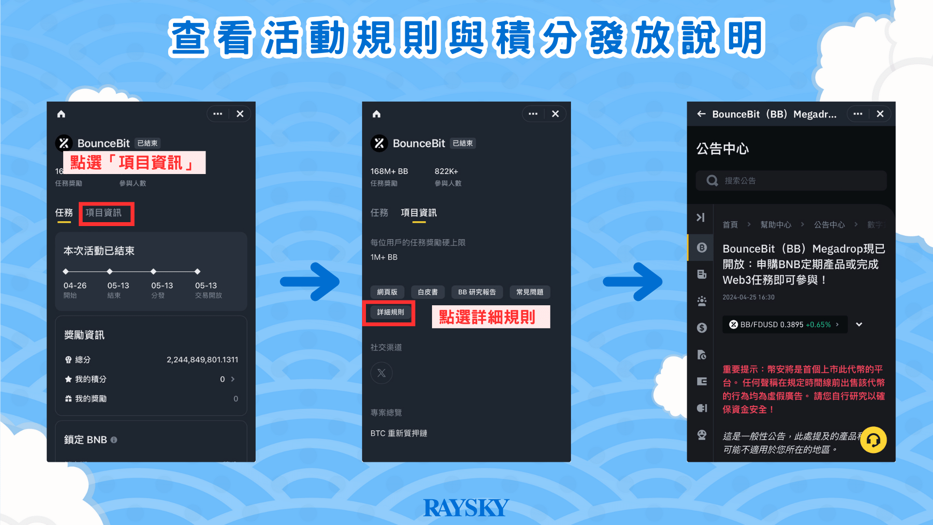 用幣安 MegaDrop 領取代幣步驟三：查看這一期的 MegaDrop 活動規則與積分發放說明