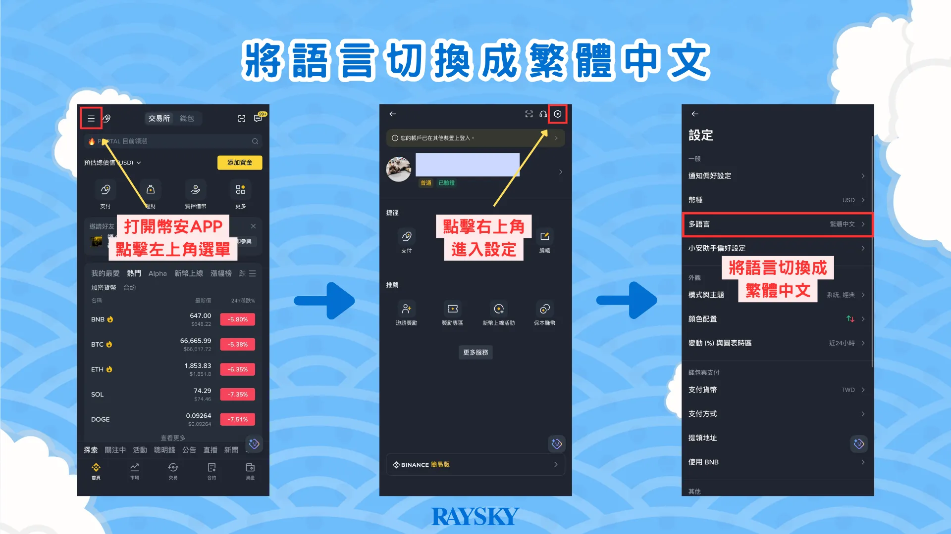 英特爾股票購買教學：切換幣安 App 語言