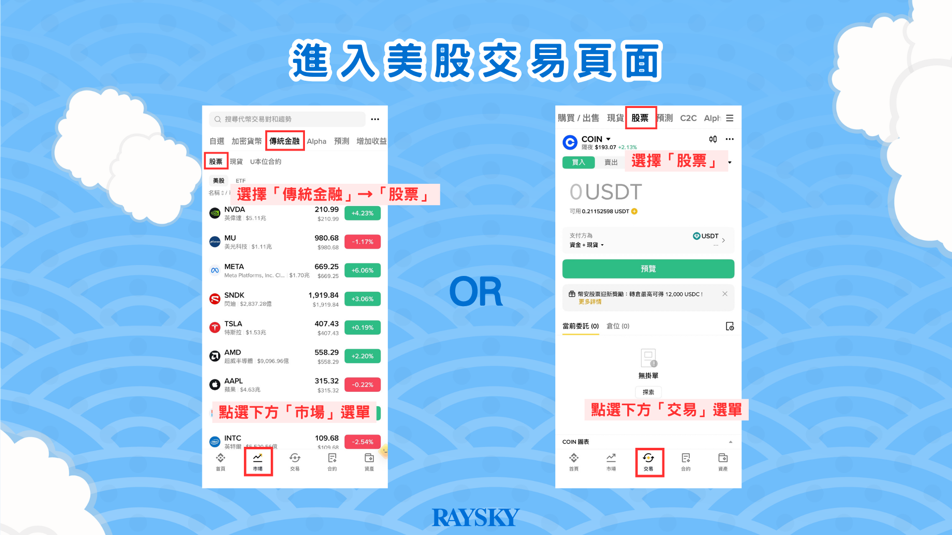 Coinbase 股價教學｜幣安買 COIN 股票步驟 2：進入美股頁面搜尋 COIN
