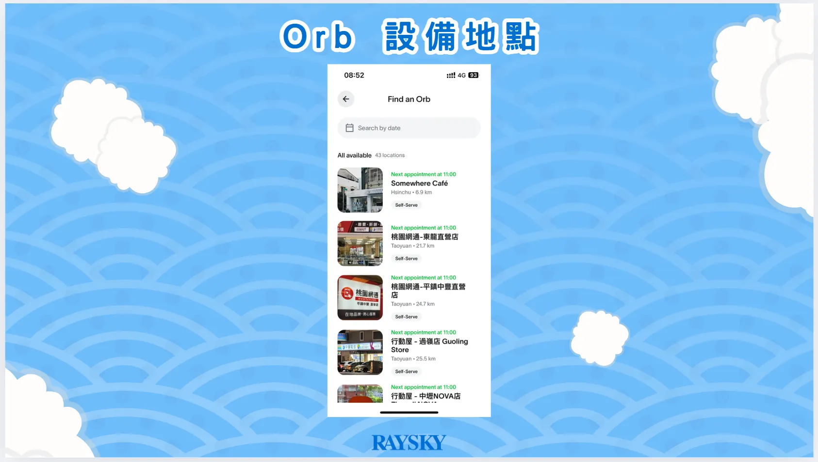 Orb 設備地點。