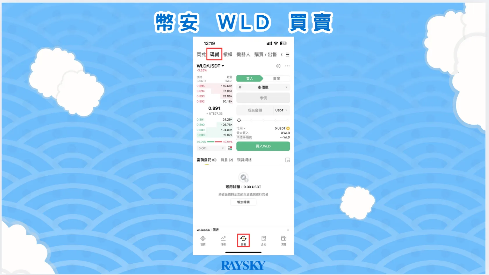 幣安交易所買賣 WLD 幣。