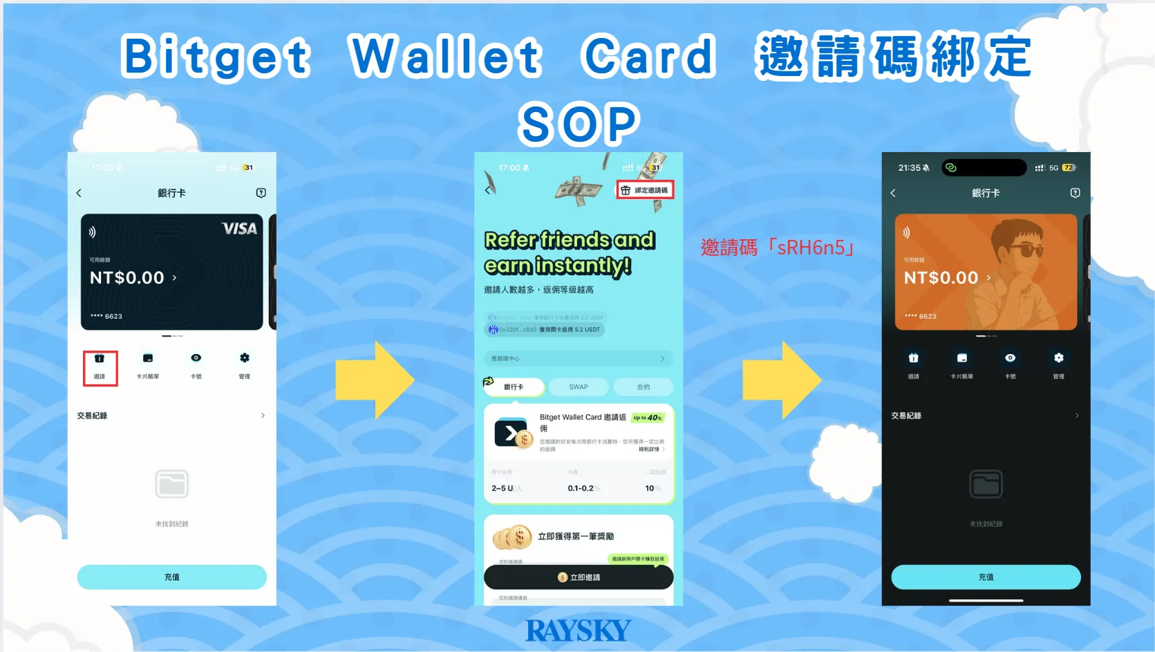 Bitget Wallet Card 邀請碼綁定操作