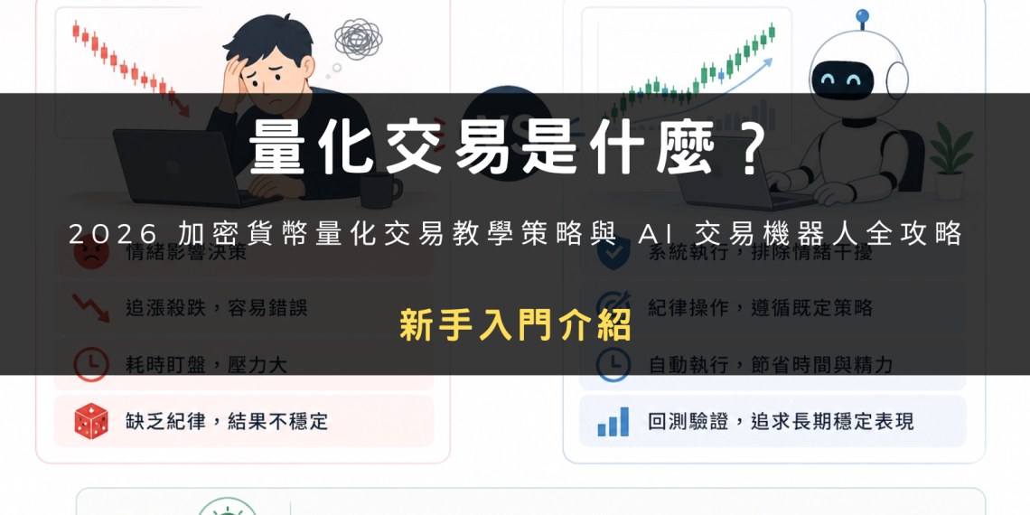 量化交易是什麼？2026 加密貨幣量化交易教學、策略與 AI 交易機器人全攻略