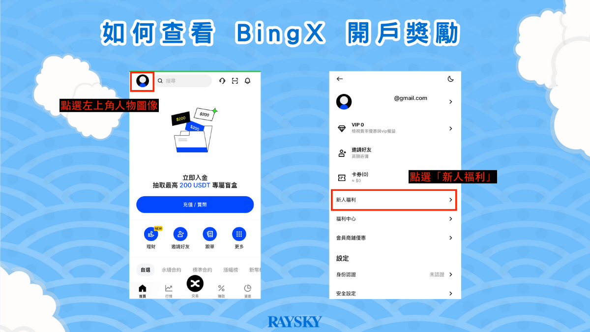 從新人福利查看 BingX 開戶獎勵