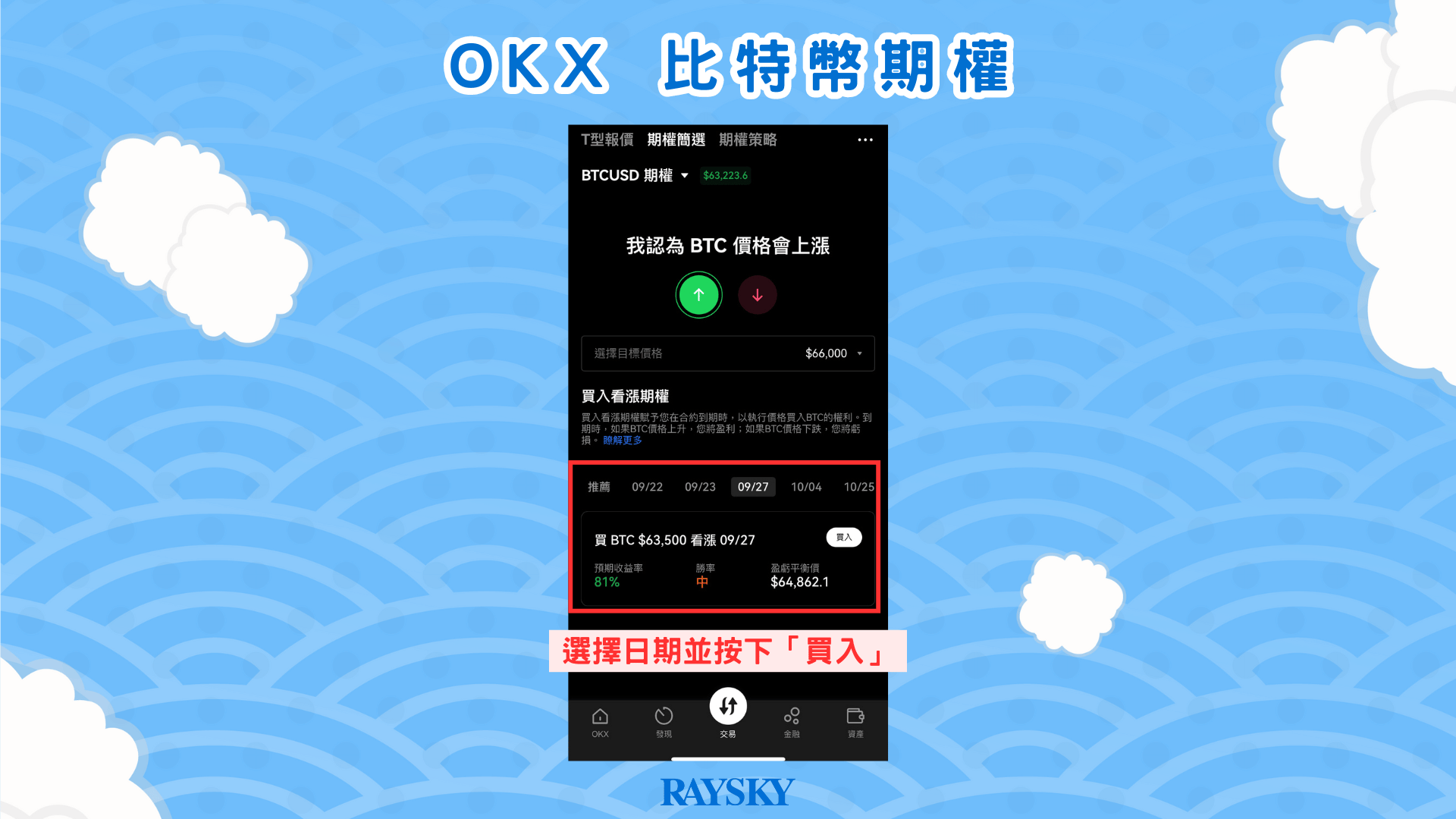 步驟三：選擇到期日