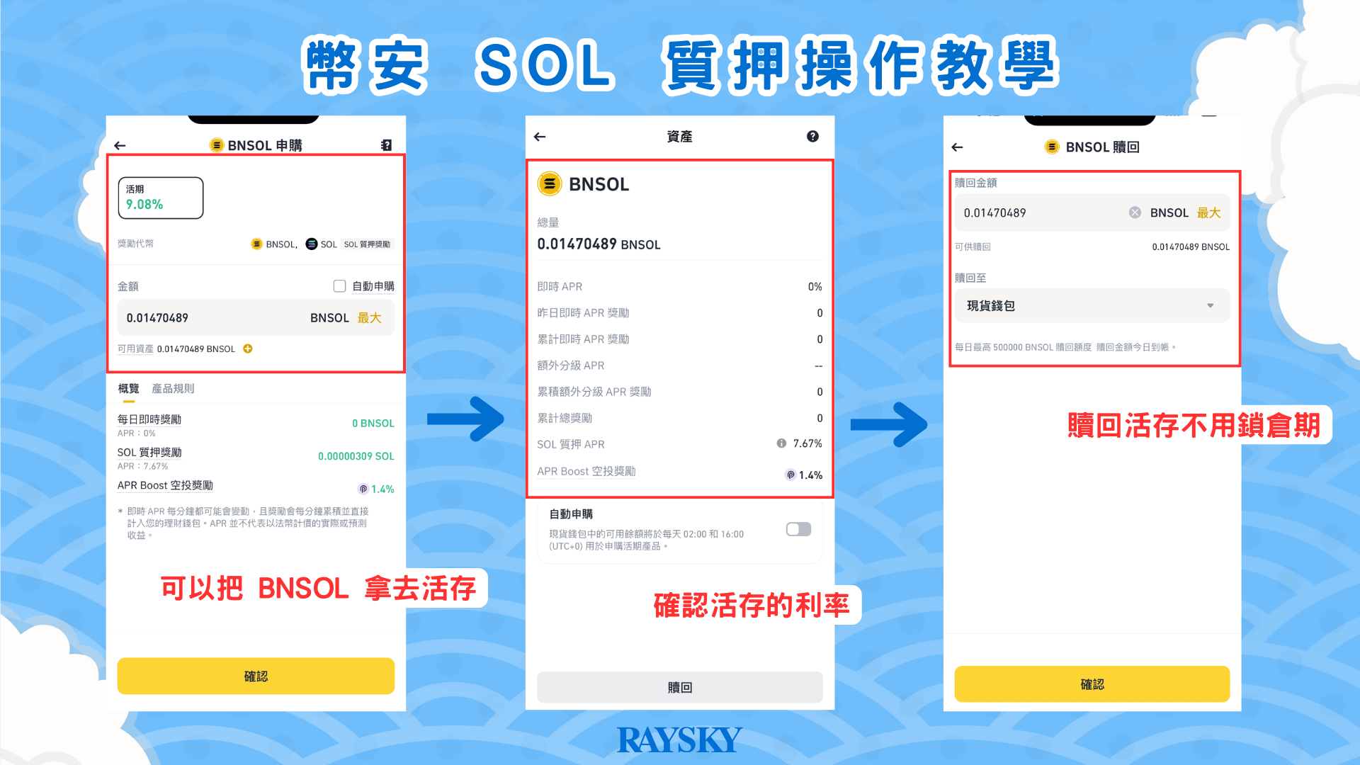 把 BNSOL 拿去做其他運用